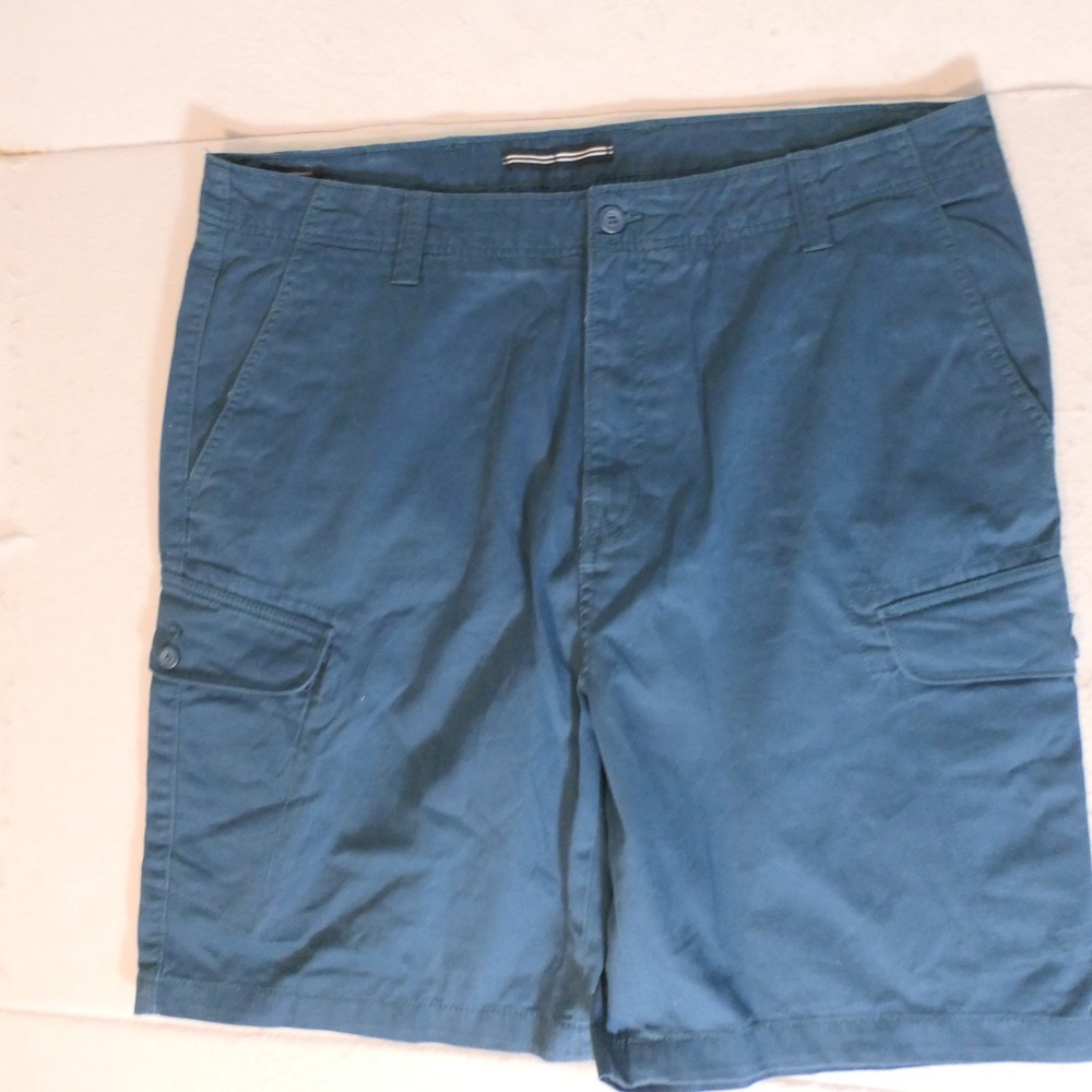 Nautica Mens Cargo Shorts 38 Teal Blue "A Bit Trimmer" Preppy Minimalist Coastal